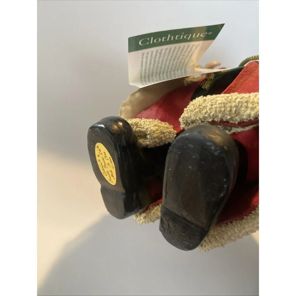 Clothtique POSSIBLE DREAMS 1994 Santa Figure Bottle Brush Tree Bag Toy Christmas
